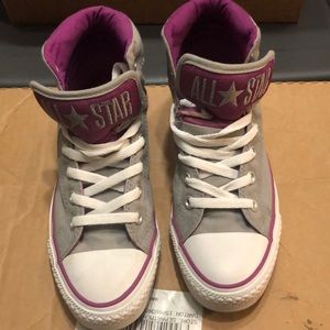 Converse Mid Grey and Purple